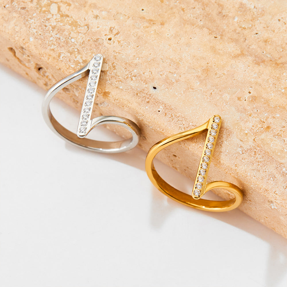 Crystal Line Minimalist Ring