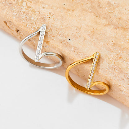 Crystal Line Minimalist Ring