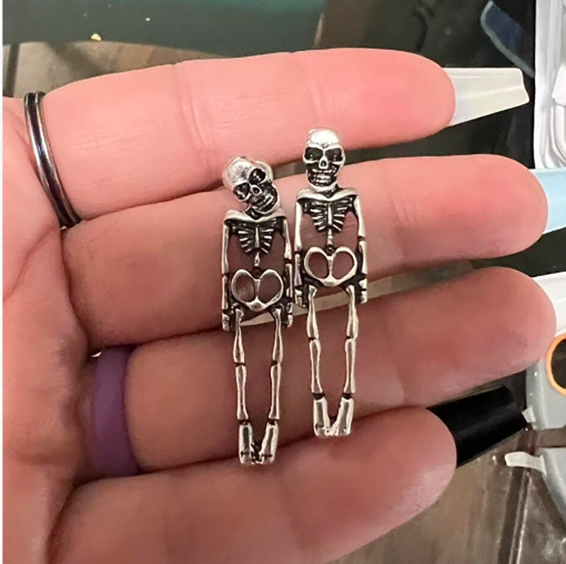 Goth Skeleton Drop Earrings