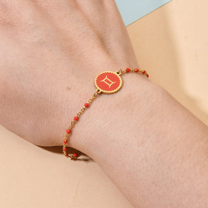 Zodiac Sign Enamel Chain Bracelet