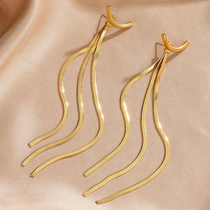 Aria Golden Chain Drop Earrings