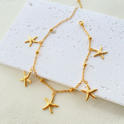 Beachy Golden Charm Anklet