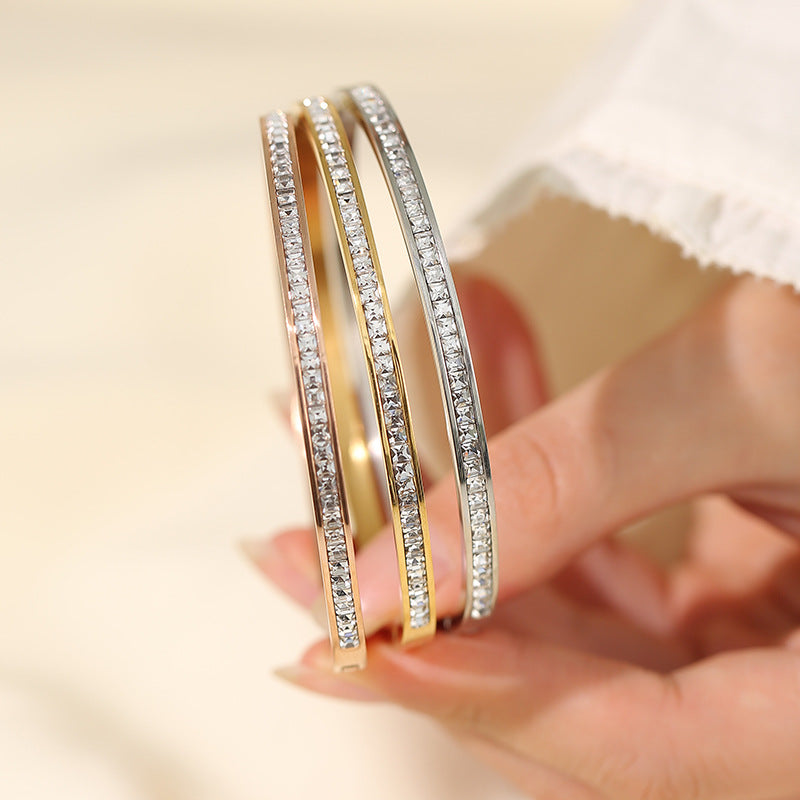 Minimalist Zircon Bangle Bracelets