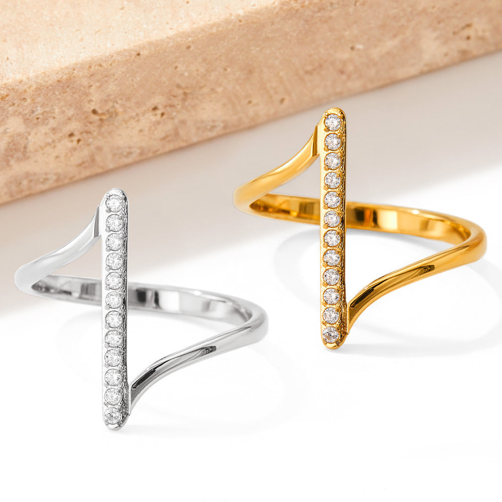 Crystal Line Minimalist Ring