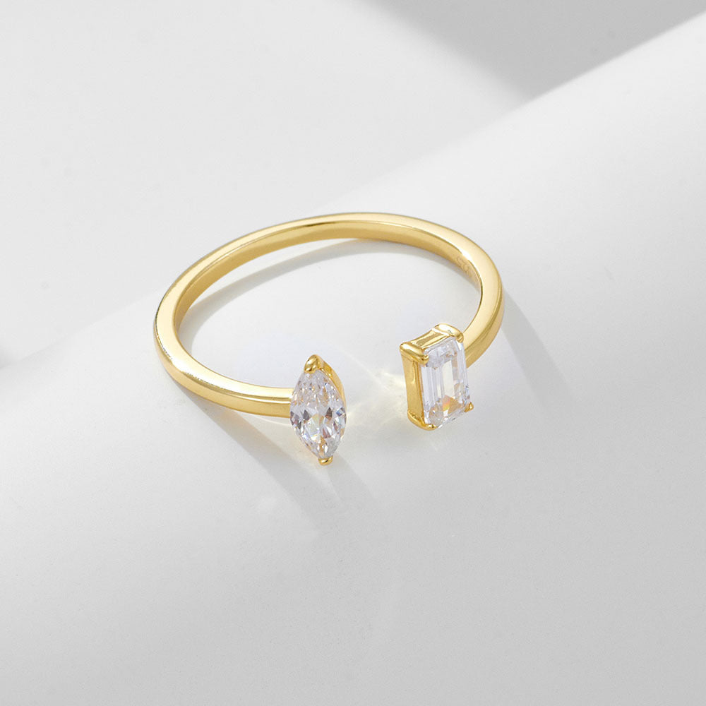 Baguette & Marquise Open Ring