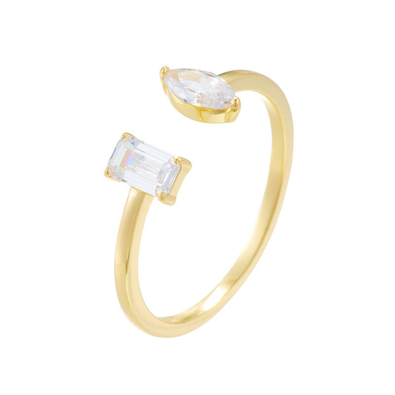 Baguette & Marquise Open Ring