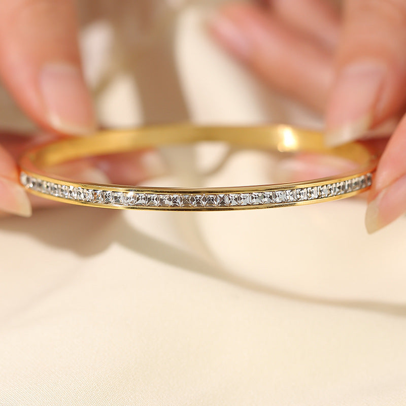 Minimalist Zircon Bangle Bracelets