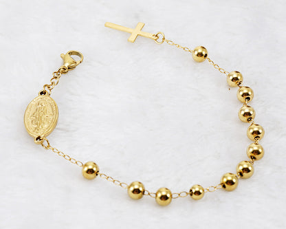 Cross Coin Golden Link Bracelet