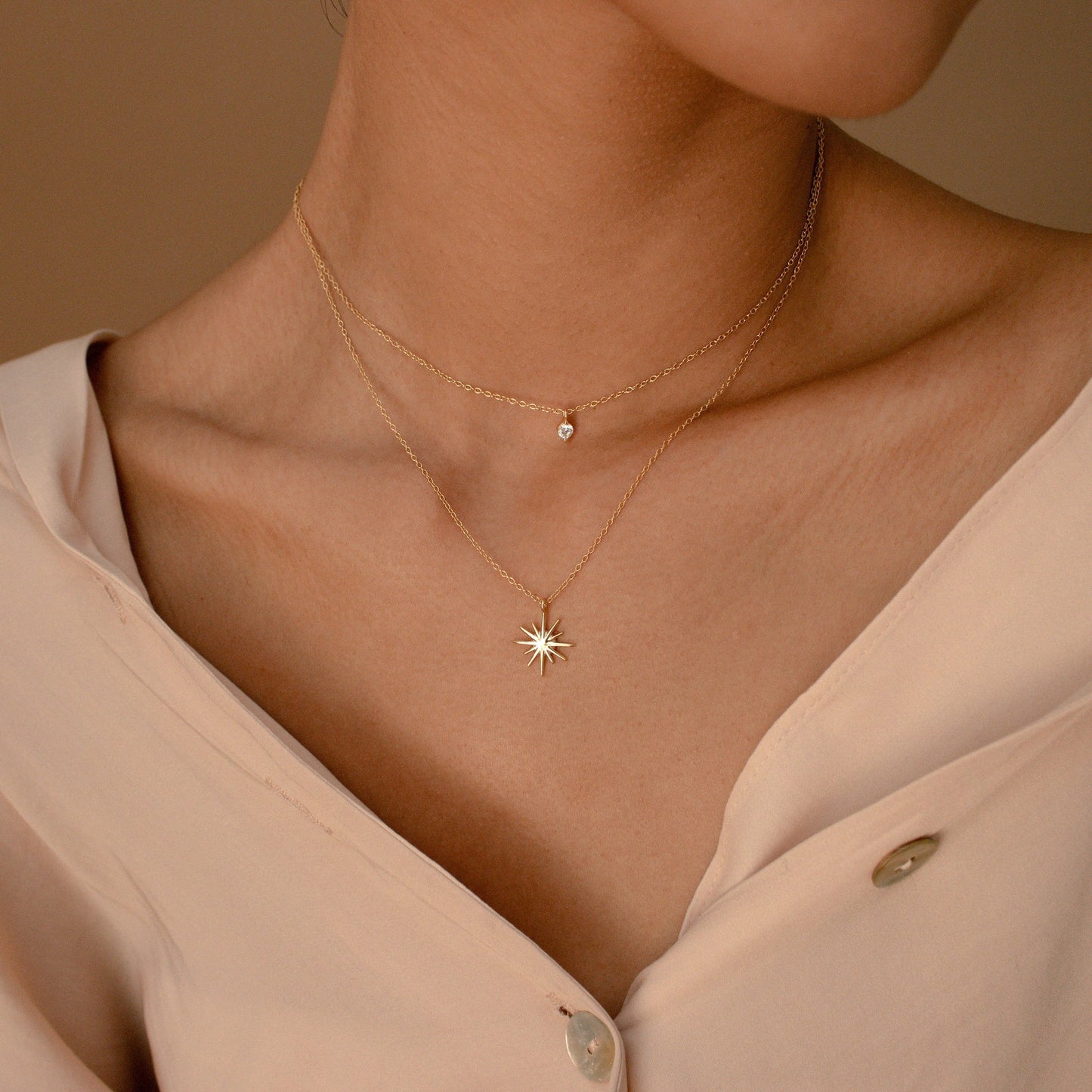 Minimalist Guiding Star Layered Necklace