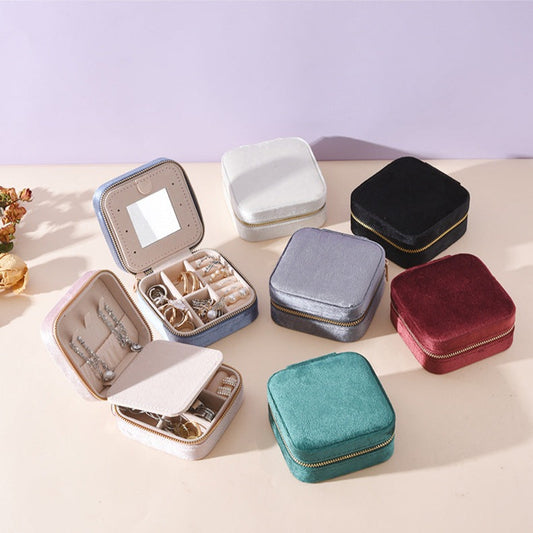 Velvet Square Travel Jewelry Boxes