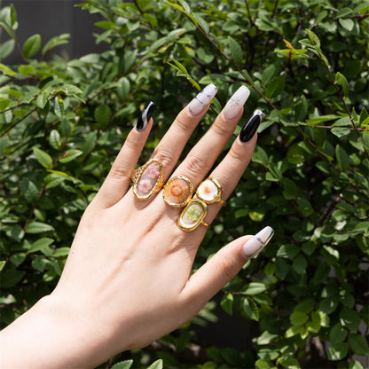 Pressed Flowers Resin Open Rings