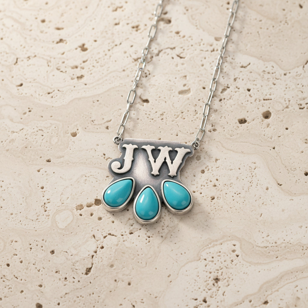 Custom Turquoise Necklace with Initials