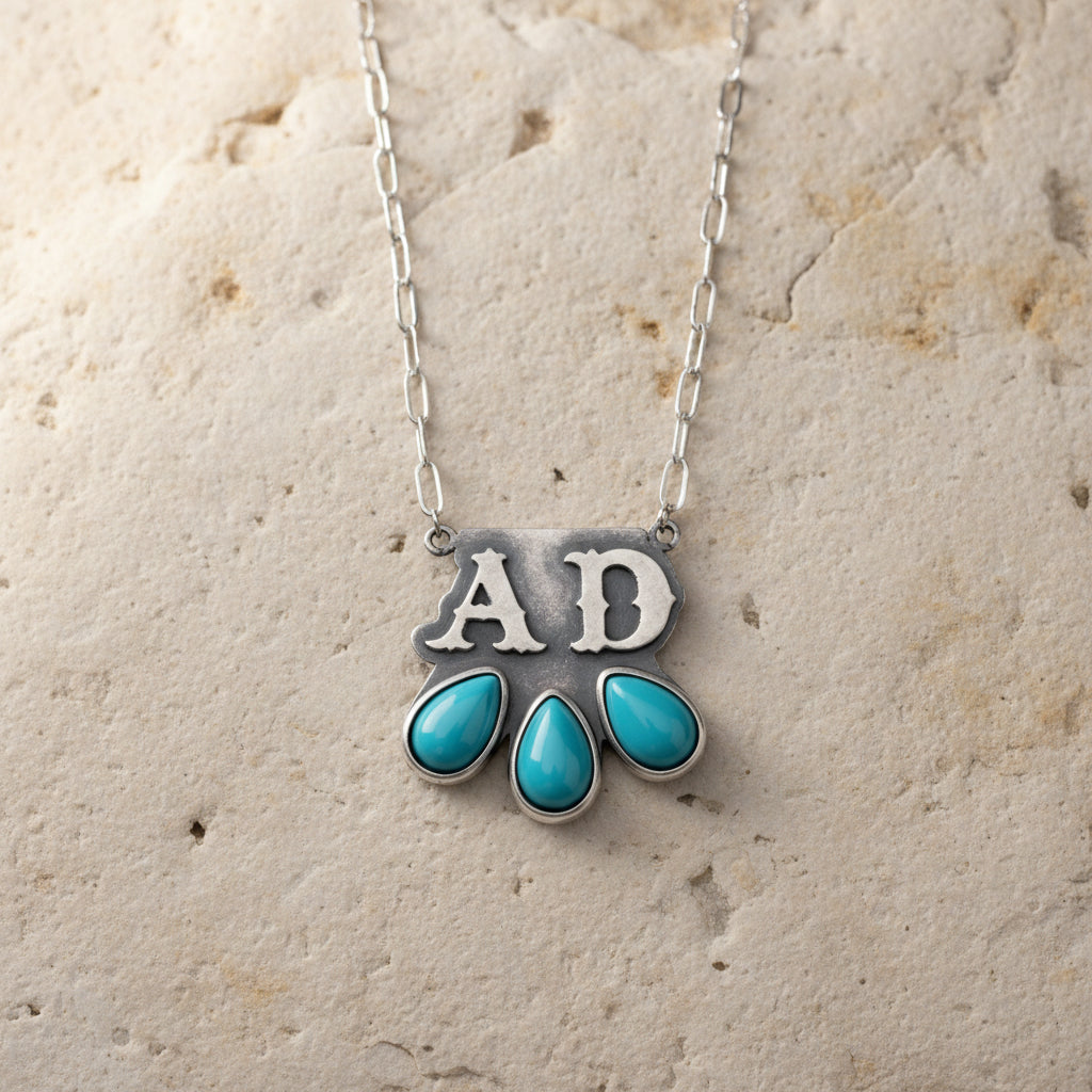 Custom Turquoise Necklace with Initials