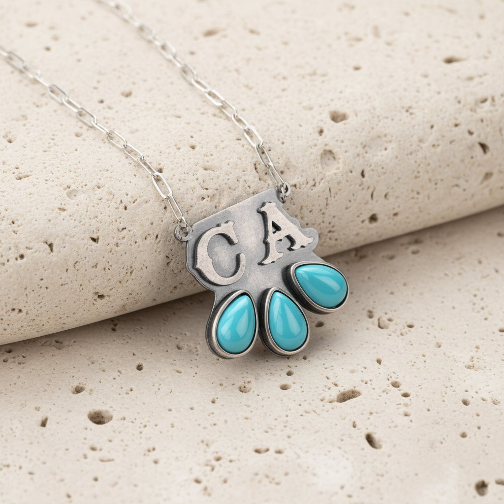 Custom Turquoise Necklace with Initials