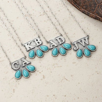 Custom Turquoise Necklace with Initials