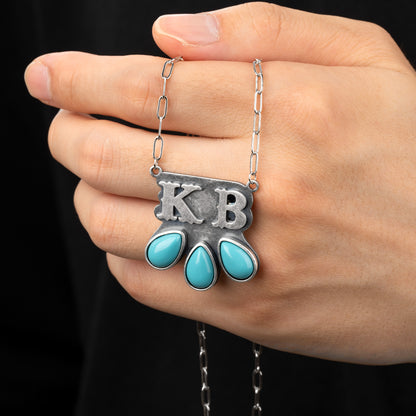 Custom Turquoise Necklace with Initials