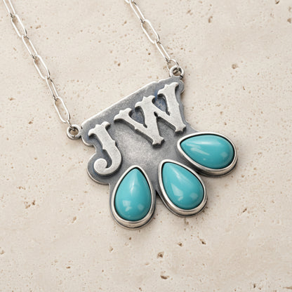 Custom Turquoise Necklace with Initials