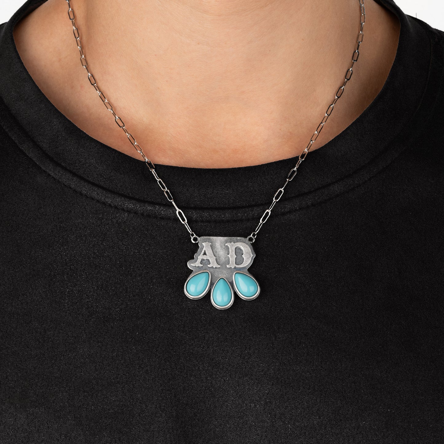Custom Turquoise Necklace with Initials
