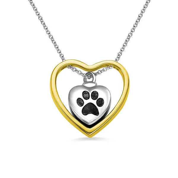Engraved Pet Heart Birthstone Urn Necklace