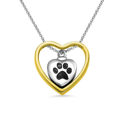 Engraved Pet Heart Birthstone Urn Necklace