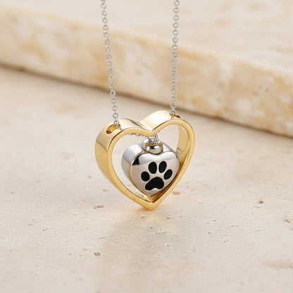 Engraved Pet Heart Birthstone Urn Necklace