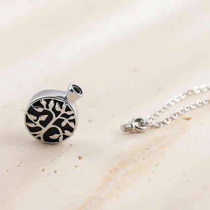 Engraved Tree of Life Urn Necklace