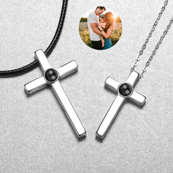 Personalized Cross Projection Necklace