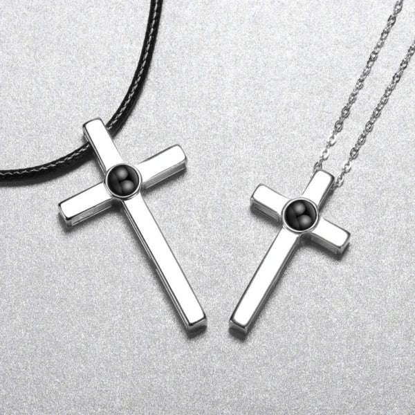 Personalized Cross Projection Necklace