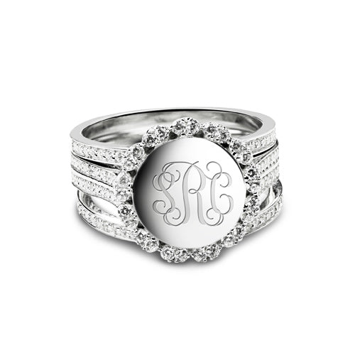 Custom Monogram Stackable Ring Set