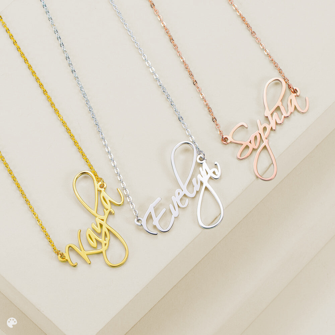 Personalized Calligraphy Name Necklace 925 Silver