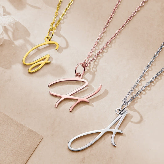 Custom Cursive Letter Necklace