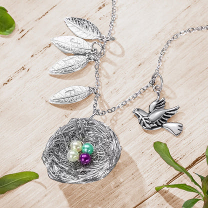 Custom Mom Bird Nest Necklace