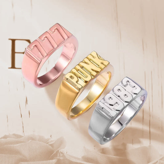 Personalized Ring with Name or Numbers