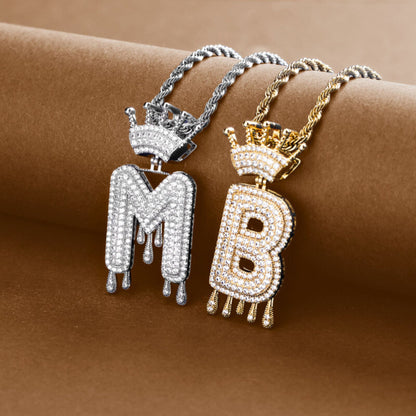 Custom Hip Hop Queen Letter Necklace