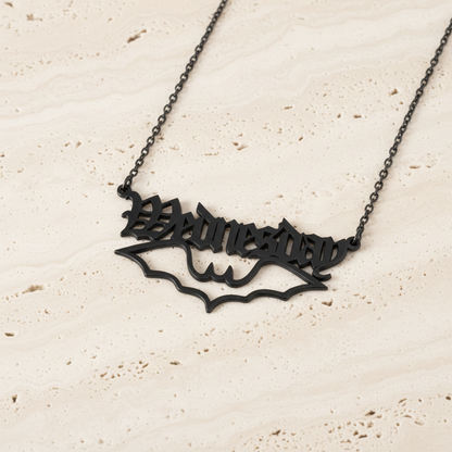 Custom Gothic Name Necklace