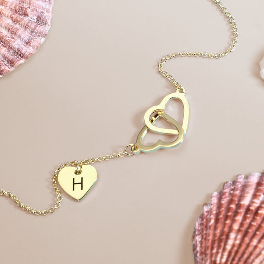 Personalized Heart Initial Anklet Sterling Silver 925