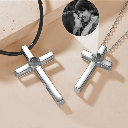 Personalized Cross Projection Necklace