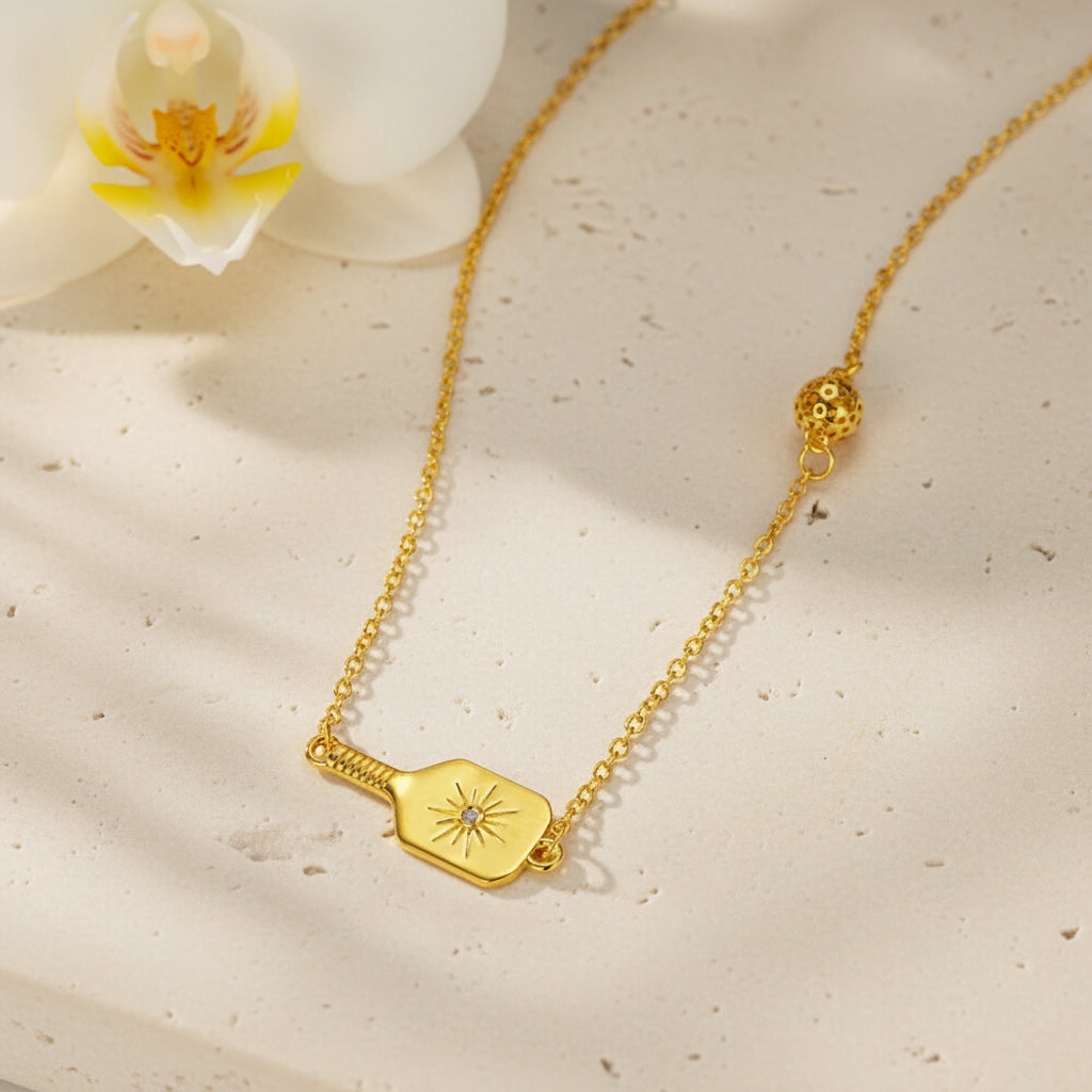 Custom Birthstone Pickleball Paddle Necklace