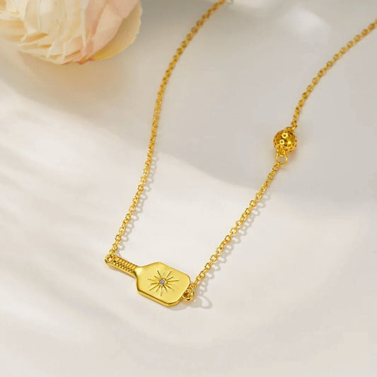 Custom Birthstone Pickleball Paddle Necklace