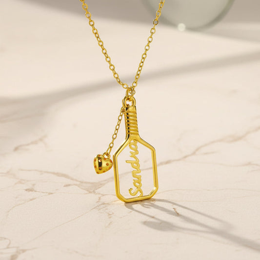 Personalized Pickleball Paddle Name Necklace
