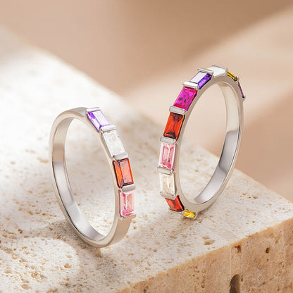 Combined Birthstone Stackable Rings