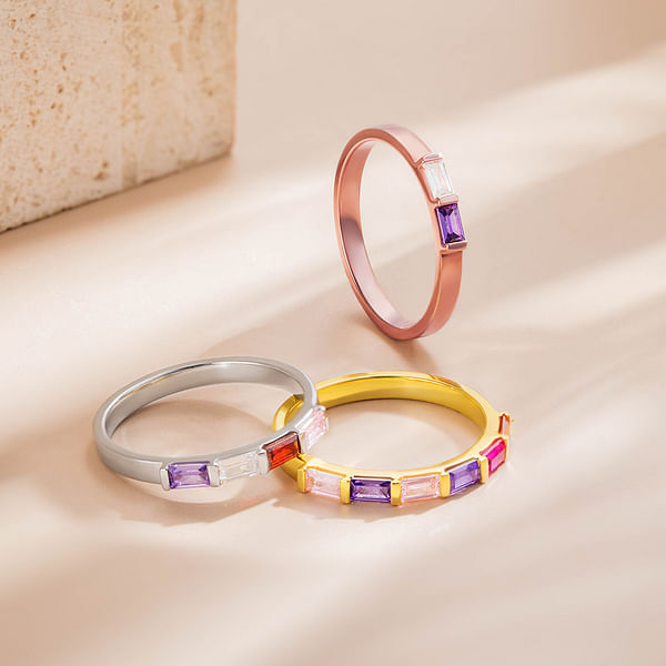 Combined Birthstone Stackable Rings