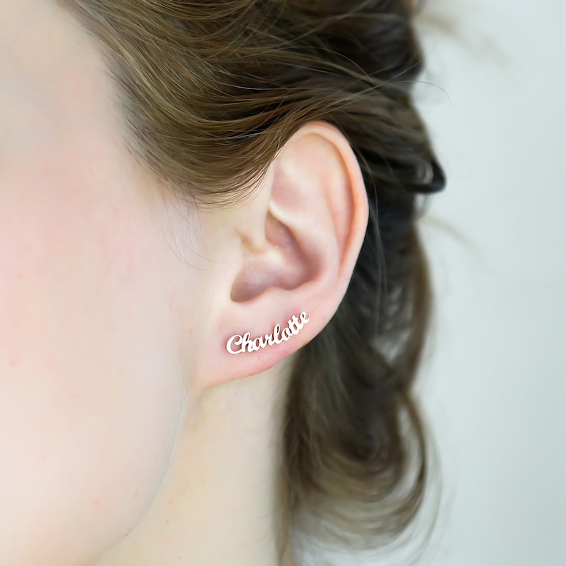 Personalized Name Stud Earrings