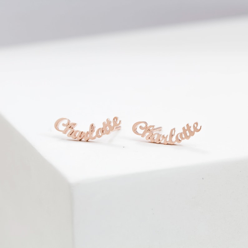 Personalized Name Stud Earrings