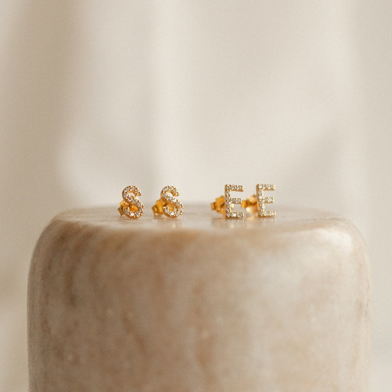 Personalized Initial Stud Earrings