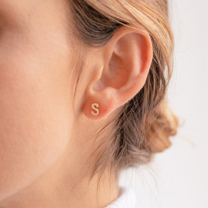 Personalized Initial Stud Earrings