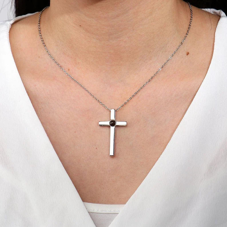 Personalized Cross Projection Necklace