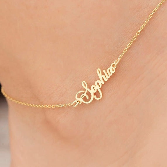 Custom Minimalist Name Anklet