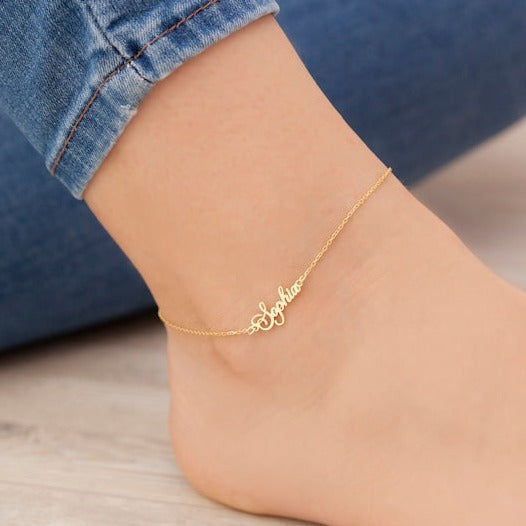 Custom Minimalist Name Anklet