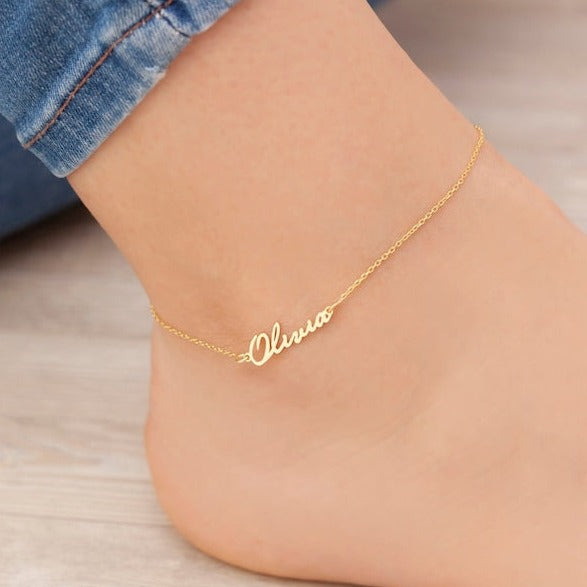 Custom Minimalist Name Anklet